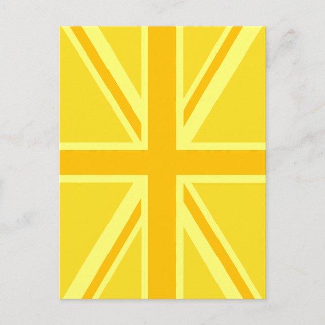 Gult Gult Union Jack British Flagga Background Vykort (Framsida)