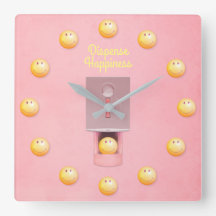 Gult Gumball Dispenser Square Wall Clock