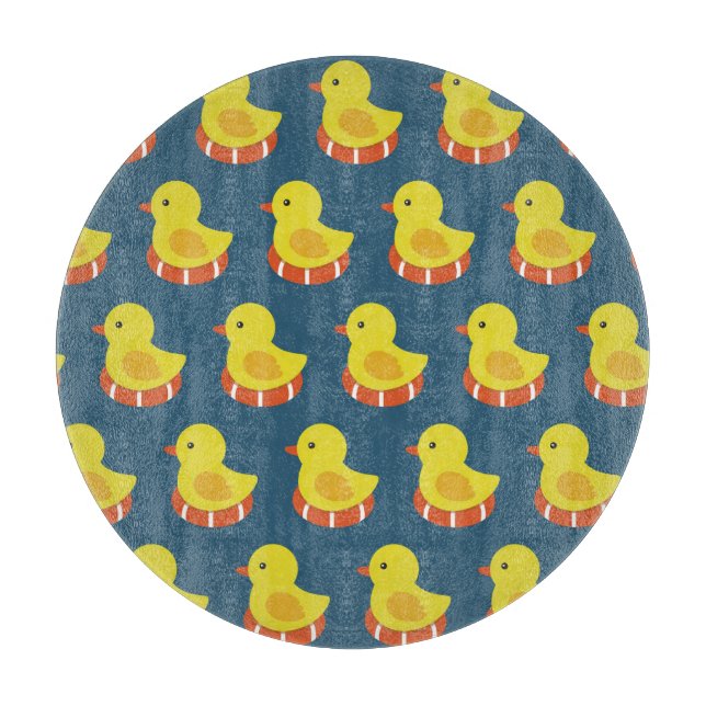 Gult gummi anka, söt, sömlös mönster. (Framsidan)