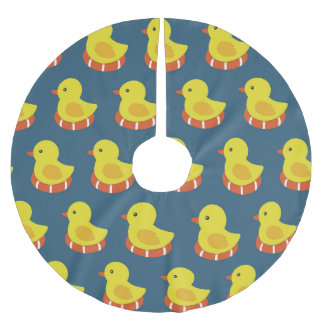 Gult gummi anka, söt, sömlös mönster. julgransmatta borstad polyester