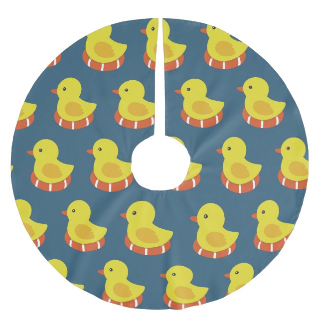 Gult gummi anka, söt, sömlös mönster. julgransmatta borstad polyester (Framsidan)