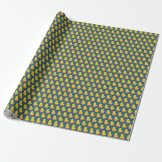 Gult gummi anka, söt, sömlös mönster. presentpapper