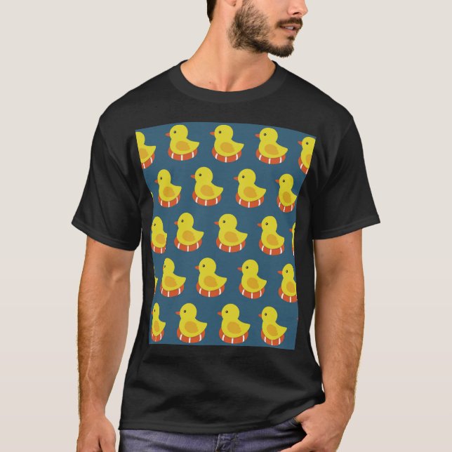 Gult gummi anka, söt, sömlös mönster. t shirt (Framsida)