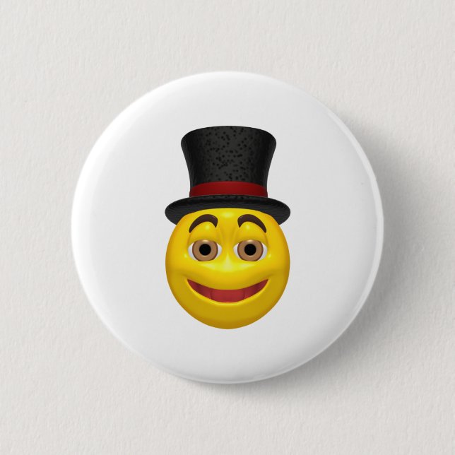 Gult ha på sig en top hat knapp (Framsida)