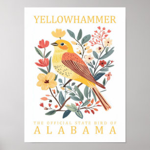 Gult Hammer Bird of Alabama USA Travel Poster