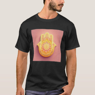 Gult Hamsa Hand Illustration Pastel Färg Kvinnor T Shirt