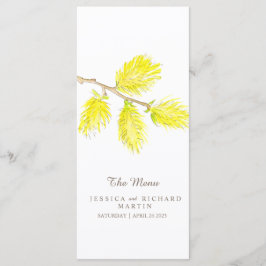 Gult hämtar vattenfärgsmenyn bröllop meny