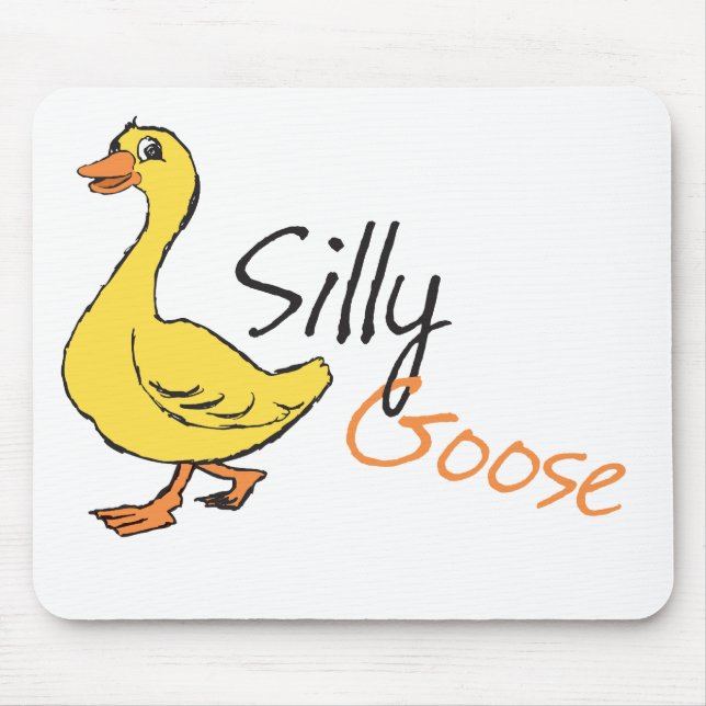 Gult Hand plockade Fånig Goose Baby Goose Tecknad Musmatta (Framsidan)