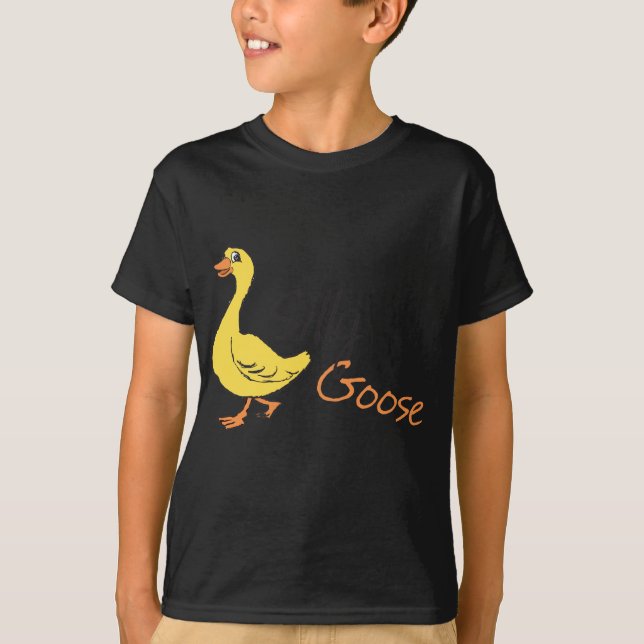 Gult Hand plockade Fånig Goose Baby Goose Tecknad T-shirt (Framsida)