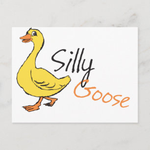 Gult Hand plockade Fånig Goose Baby Goose Tecknad Vykort