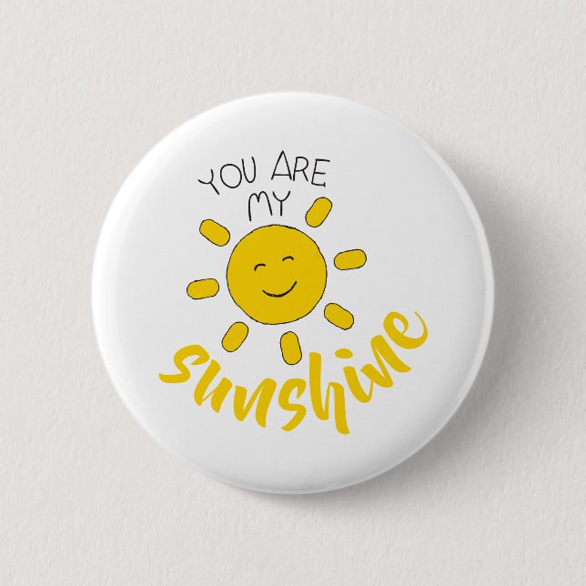 Gult Hand plockade Sol Hej Sunshine Image Sol Art Knapp (Framsida)