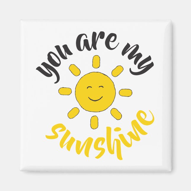 Gult Hand plockade Sol Hej Sunshine Image Sol Art Magnet (Framsidan)