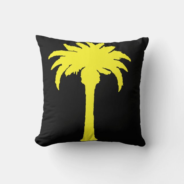 Gult Handflatan Träd Kudde (Framsida)