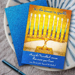 Gult Hanukkah Menorah-säsong till Gnistra-skript Julkort<br><div class="desc">"Det är säsong till gnistra." En närbild av en ljus, färgstark, gult guld-arttsy-menorah och turkosa blå glitter hjälper dig att sätta dig upp i helgdag av Hanukkah. Känn julhelgens värme och glädje när du skickar det här häpnadsväckande, färgstarka Hanukkah-platta hälsningskortet. Matchningshöljen, klistermärken, tote bags, papper förpackning, serveringsbrickor och andra produkter...</div>