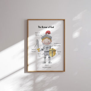 Gult hårpojke i vattenfärgen, Guds pansar Poster