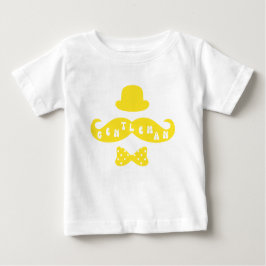 Gult Hat Mustache Avslappnad Pojke T-Shirt