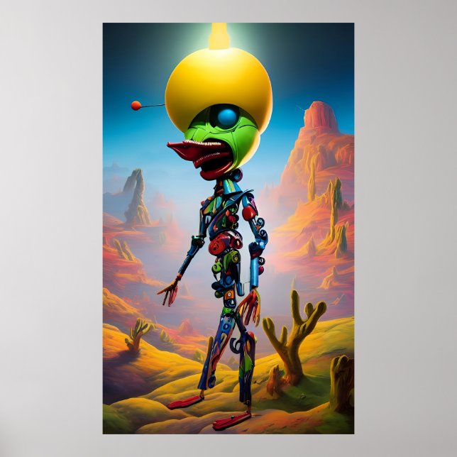 Gult-hatad Cowpoke - Ken Gage Surreal Art Poster (Framsidan)
