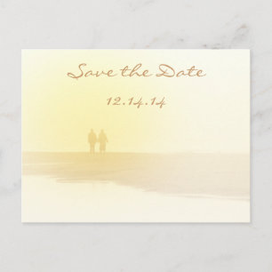 Gult Heart Beach Spara datum Meddelande Vykort