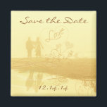 Gult Heart Beach Wedding Magnet<br><div class="desc">T-skjortor,  kort,  magneter,  knappar,  stämplar,  pron,  mursaxar och bröllopsfavoriter,  vridade och grungade</div>