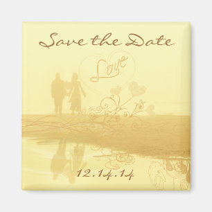 Gult Heart Beach Wedding Magnet