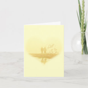 Gult Heart Beach Wedding Tack Kort