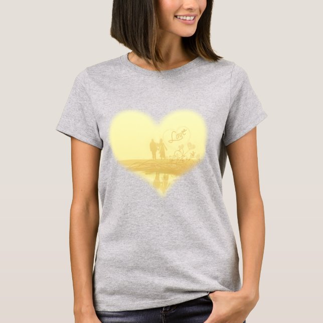Gult Heart Beach Wedding Tee (Framsida)