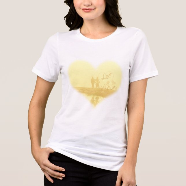 Gult Heart Beach Wedding Tee (Framsida)