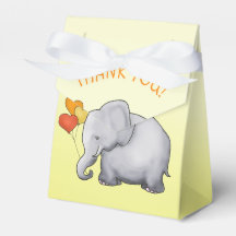 Gult Heart-bubblor Elephant Neutralt Baby Shower