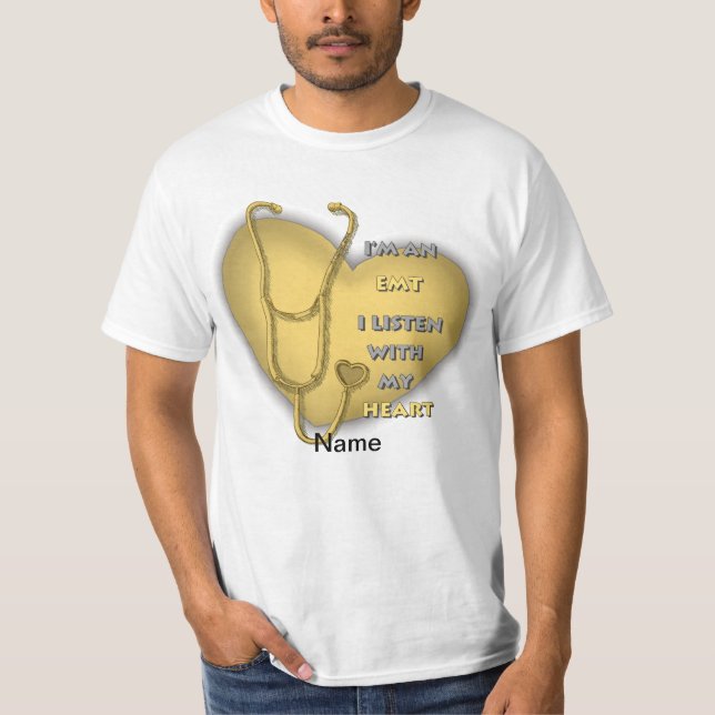 Gult Heart EMT T Shirt (Framsida)