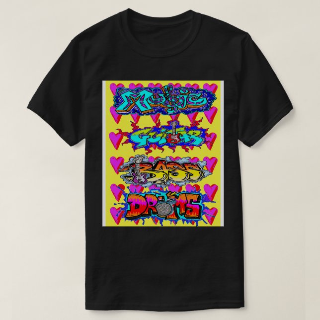 Gult Heart Graffiti by LowEndGraphics T Shirt (Design framsida)