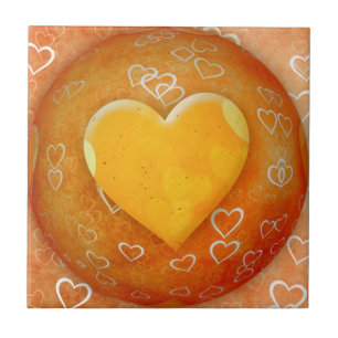 Gult Heart Kakelplatta