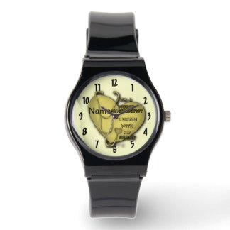 Gult Heart Nurse Anestetist Armbandsur