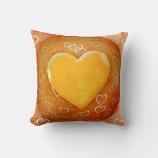 Gult Heart Pillow Kudde