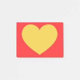 Gult Heart Post-it Block