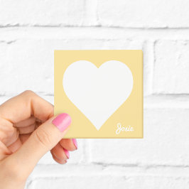 Gult Heart Post- it Notes med Namn Post-it Block