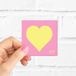 Gult Heart Shock rosa Namn Post-it Block