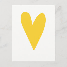 Gult Heart-vykort Vykort