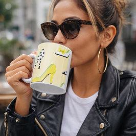 Gult Heels Dam Chic Kaffemugg