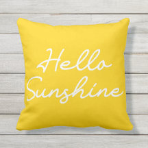 Gult "Hej Sunshine" Utomhusbruk Dekorativ kudde