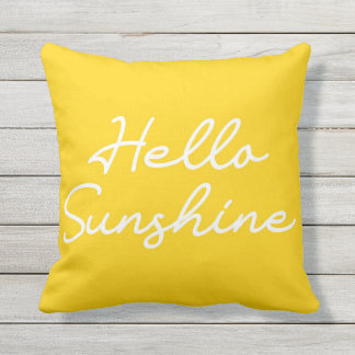 Gult "Hej Sunshine" Utomhusbruk Dekorativ kudde
