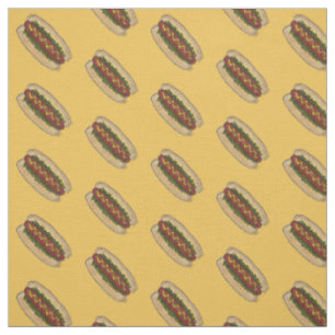 Gult Hett Hund Frankfurter Pickle Relish Mustard Tyg