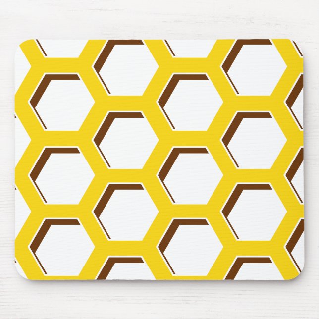 Gult Hexagon Mönster Musmatta (Framsidan)