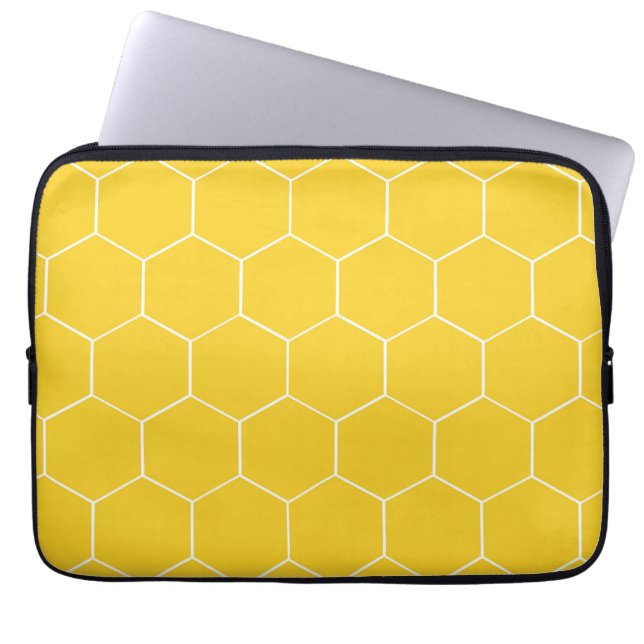 Gult Hexagons Laptop sleeve (Framsidan)