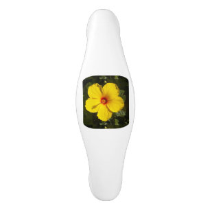 Gult Hibiscus Blommor i keramiskt skåp Drag Handtag