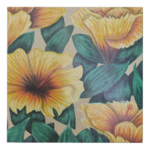 Gult hibiscus canvas wall art