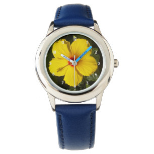 Gult Hibiscus Flower Armbandsur