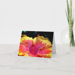Gult Hibiscus Flower Close Note Card Tack Kort