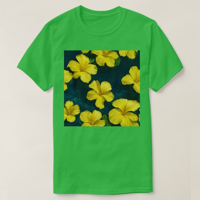 Gult Hibiscus Flower Flytande i Vatten TShirt T Shirt (Design framsida)