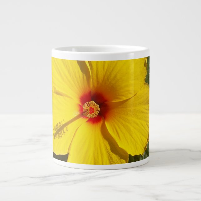 Gult Hibiscus Flower Jumbo Mugg (Framsidan)