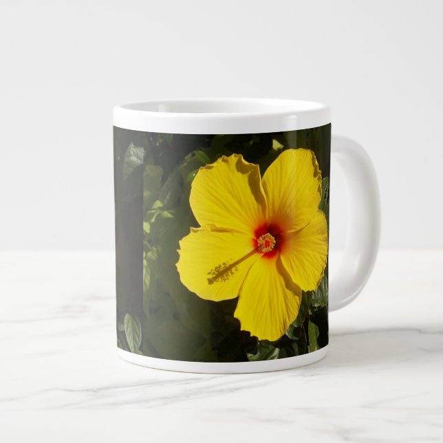 Gult Hibiscus Flower Jumbo Mugg (Framsida höger)